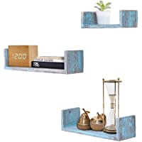 Comfify Estantes Flotantes Rústicos Montados en Pared en Forma de U - Juego de 3 - Grandes- Medianos y Pequeños…
